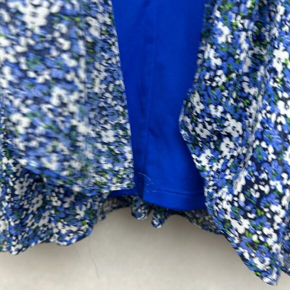 TAYLOR Women's Floral-Print Tiered Ruffle Hem Dress Sz 8P V-Neck Smocked Waist - Picture 7 of 16